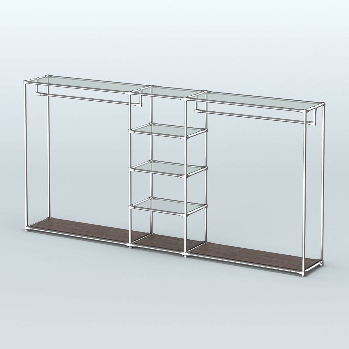 Островная торговая система ХРОМ 3600 мм с поручнями №12 Дуб Венге