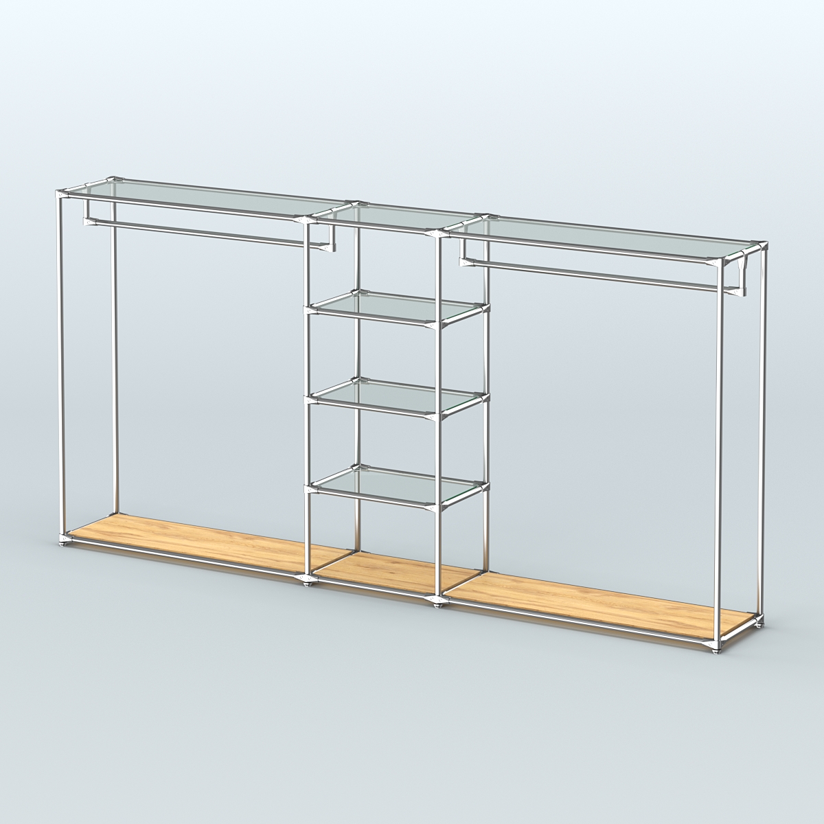 Островная торговая система ХРОМ 3600 мм с поручнями №12 Дуб Золотистый