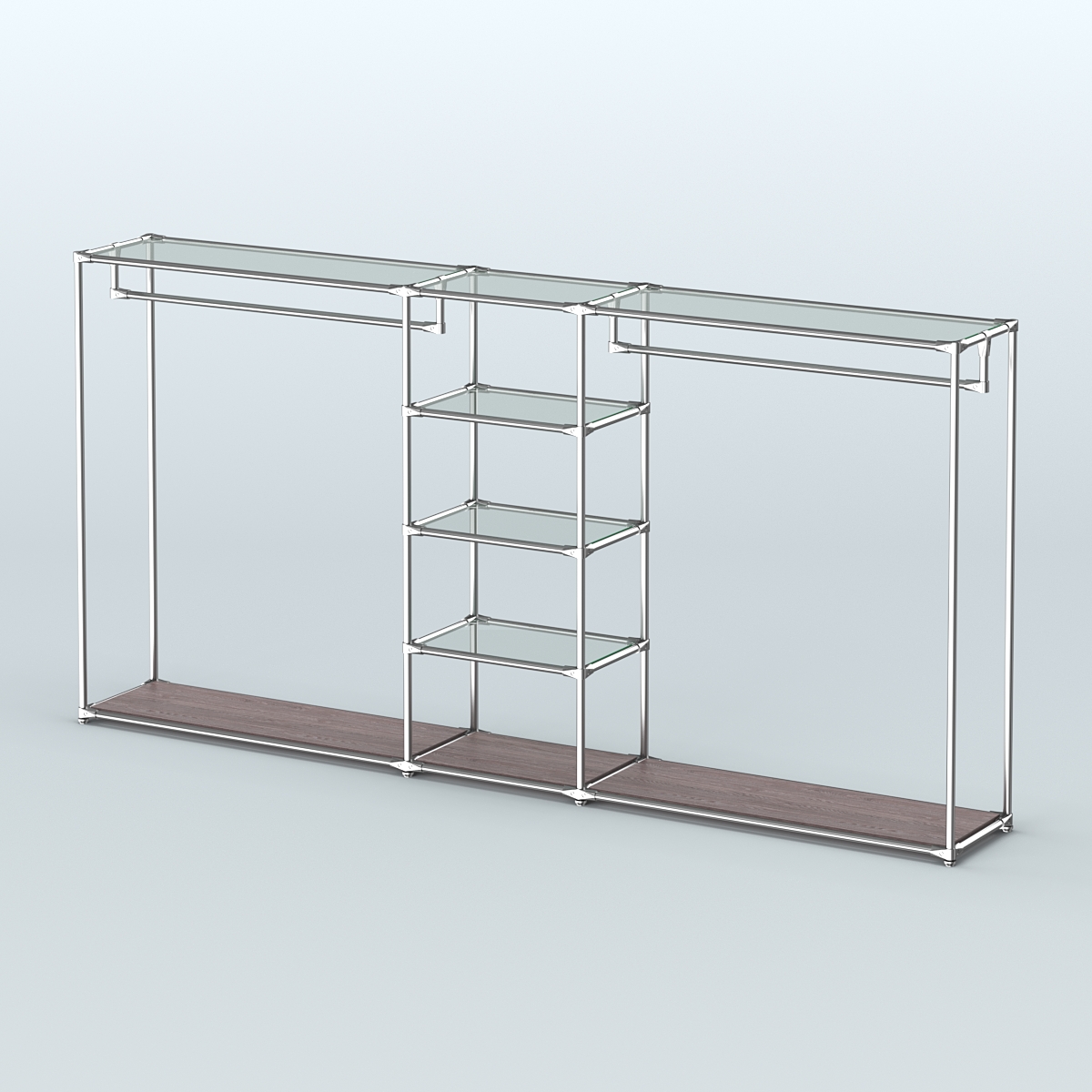 Островная торговая система ХРОМ 3600 мм с поручнями №12 Ясень Анкор темный