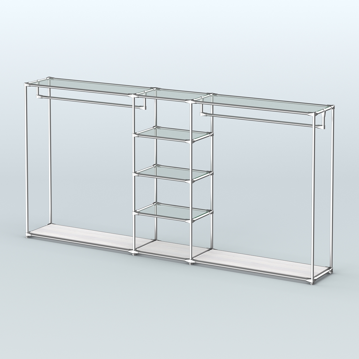 Островная торговая система ХРОМ 3600 мм с поручнями №12 Ясень Анкор светлый