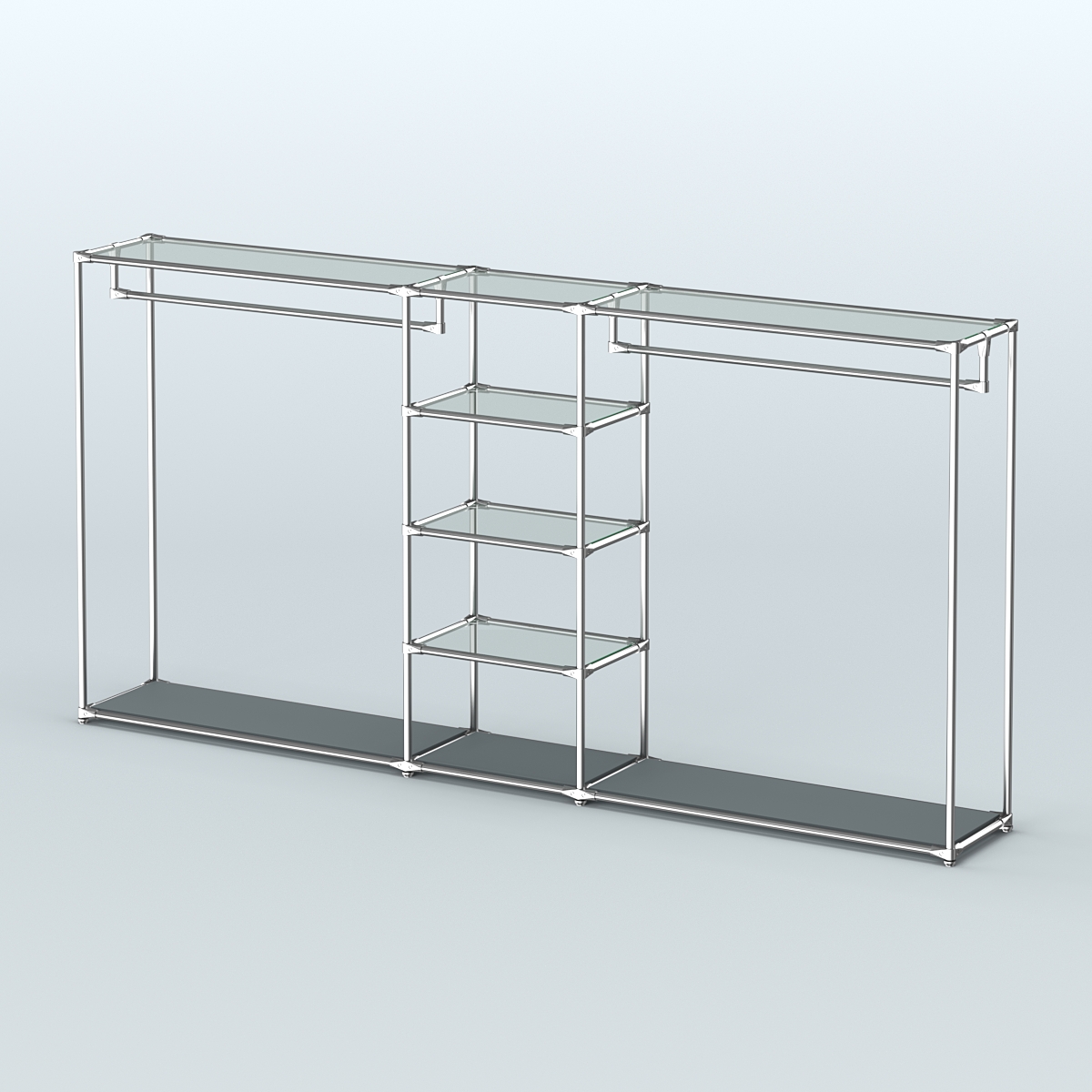 Островная торговая система ХРОМ 3600 мм с поручнями №12 Темно-Серый