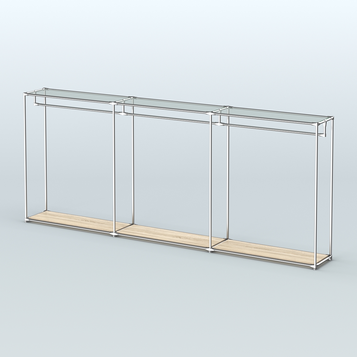 Островная торговая система ХРОМ 3600 мм с поручнями №3 Дуб Сонома