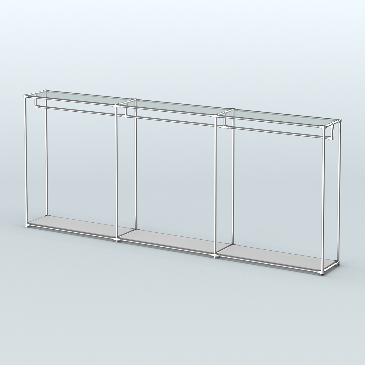 Островная торговая система ХРОМ 3600 мм с поручнями №3 Серый