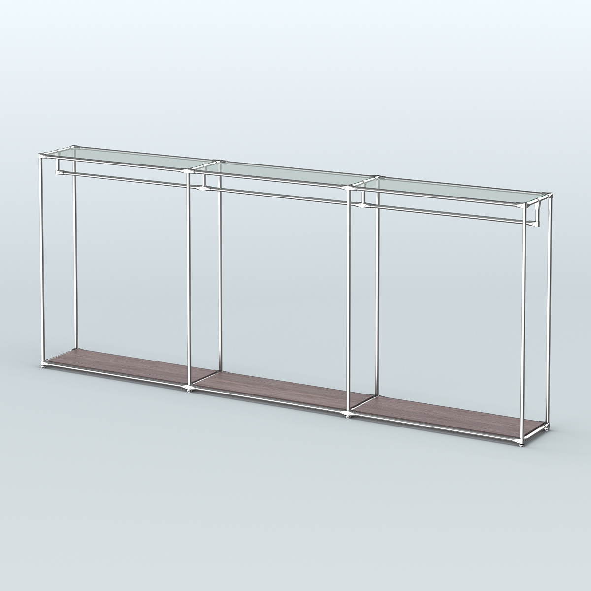 Островная торговая система ХРОМ 3600 мм с поручнями №3 Ясень Анкор темный