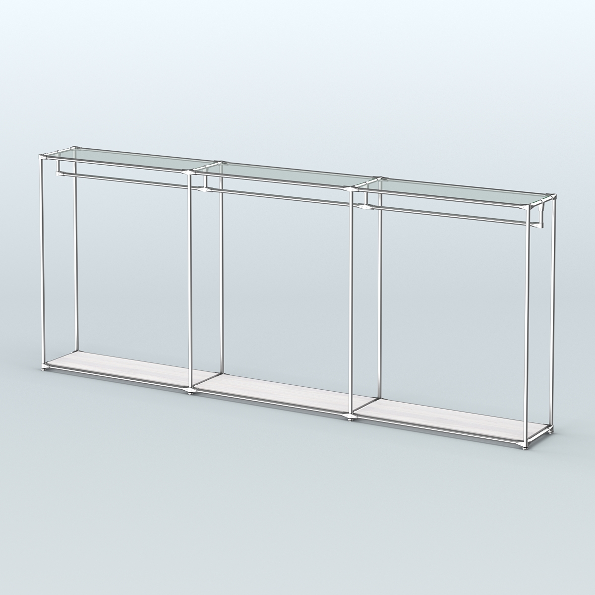 Островная торговая система ХРОМ 3600 мм с поручнями №3 Ясень Анкор светлый