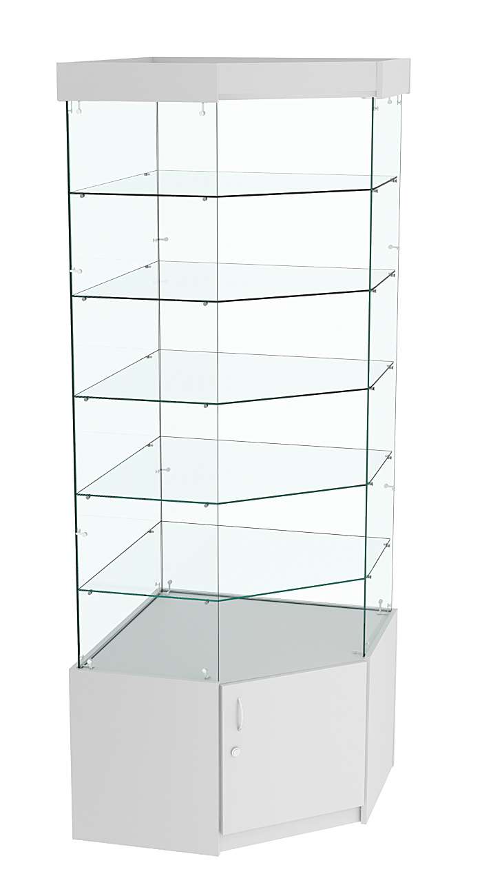 Витрина "Истра" угловая №9113, пятигранная, (З.С-стекло), без дверей Серый