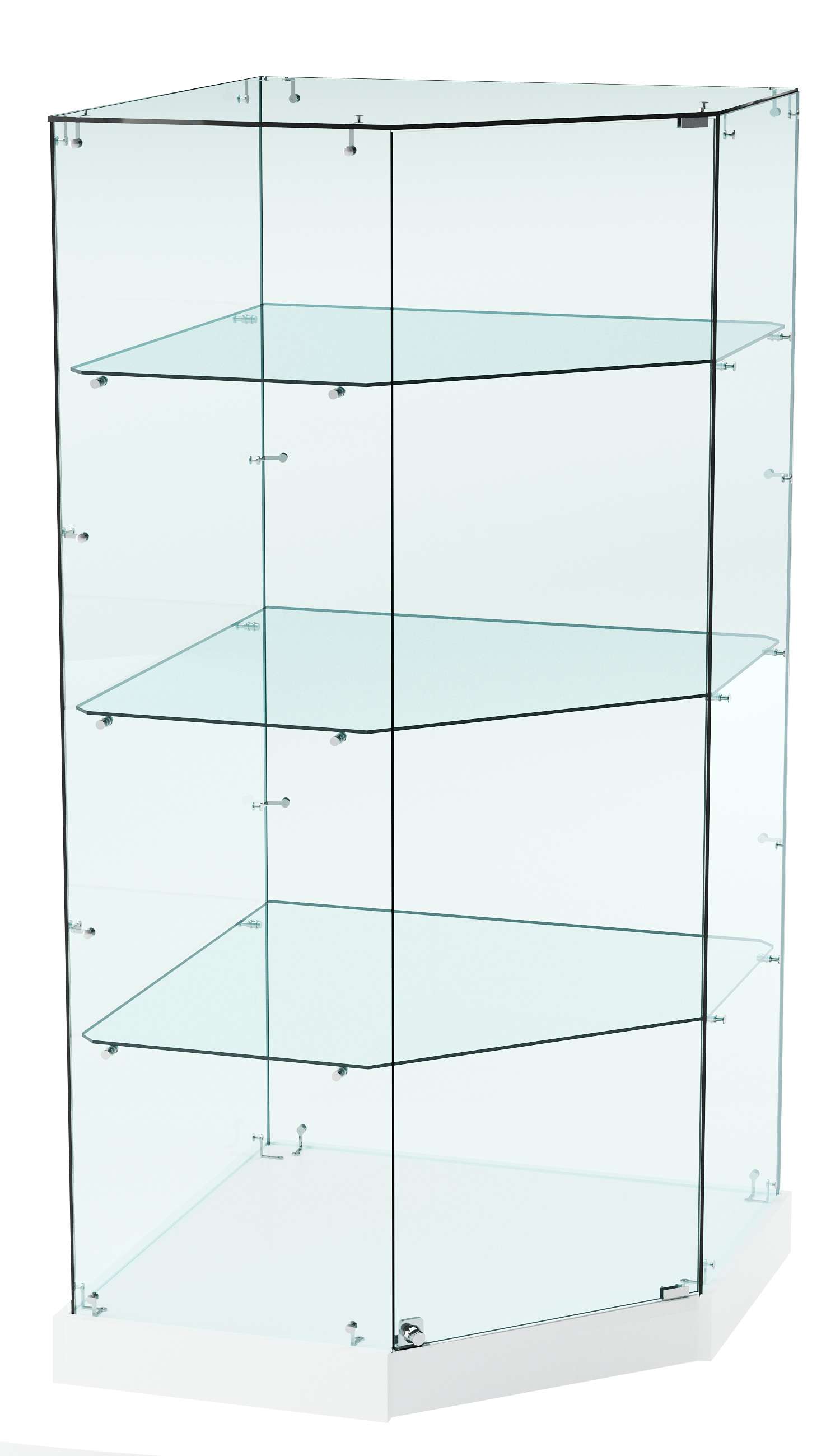 Витрина Хит продаж №15 (угловая пятигранная, закрытая, З/C - стекло) Белый