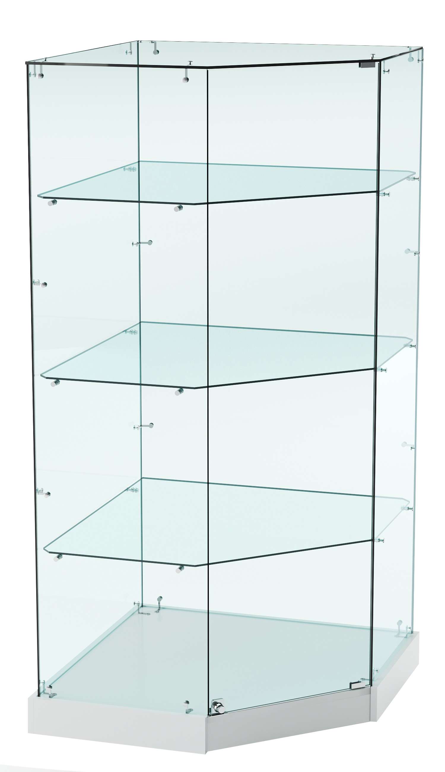 Витрина Хит продаж №15 (угловая пятигранная, закрытая, З/C - стекло) Серый