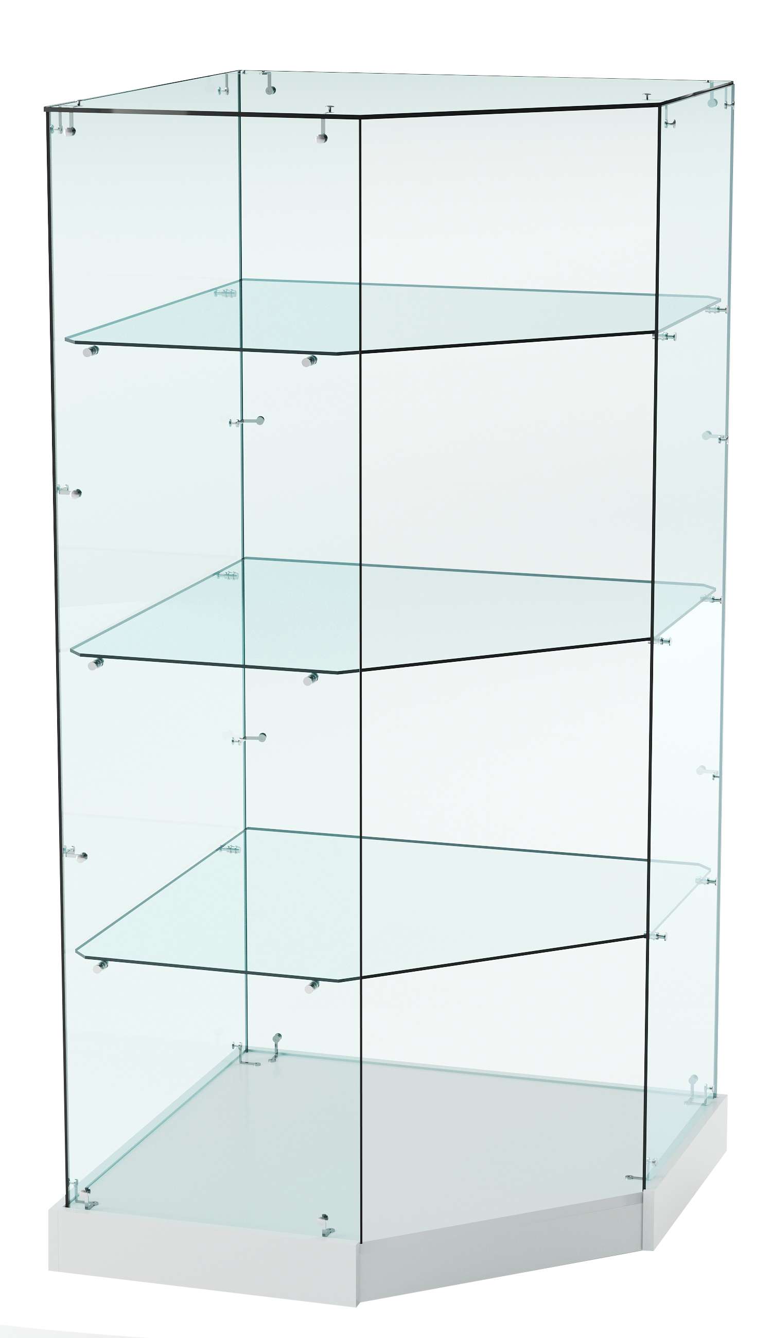 Витрина Хит продаж №16 (угловая пятигранная, открытая, З/C - стекло) Серый