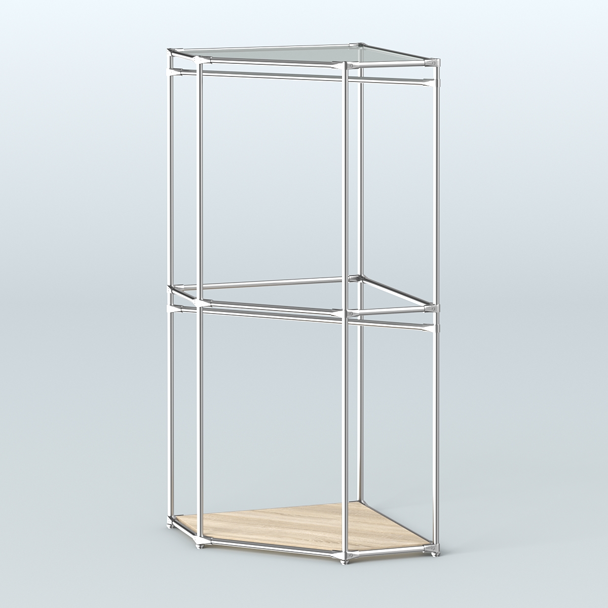 Угловой стеллаж Хром №5 с поручнями Дуб сонома