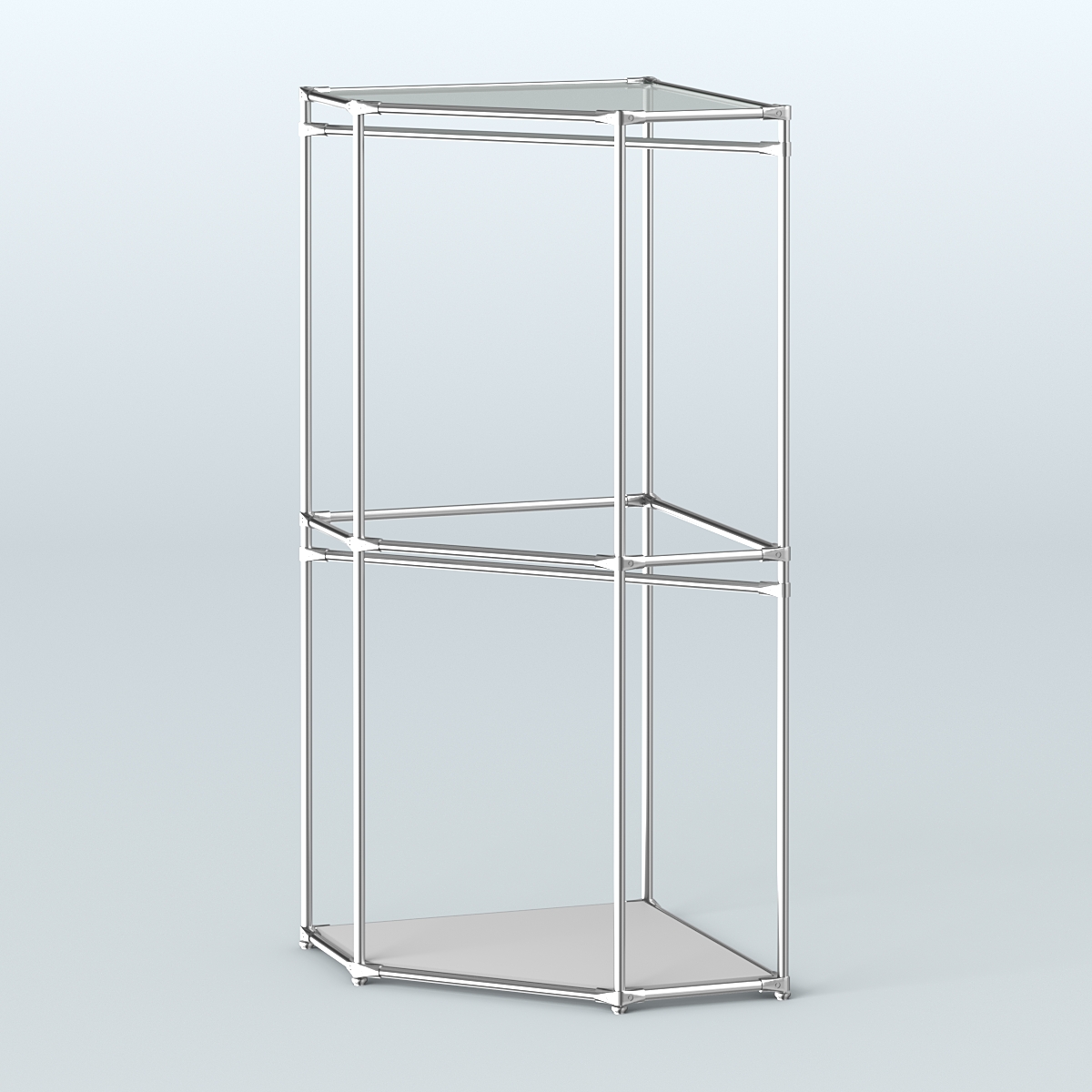 Угловой стеллаж Хром №5 с поручнями Серый