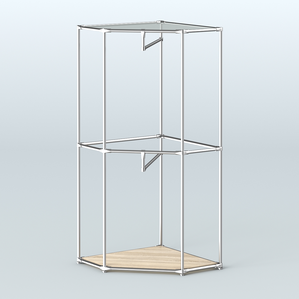 Угловой стеллаж Хром №6 с поручнями Дуб сонома