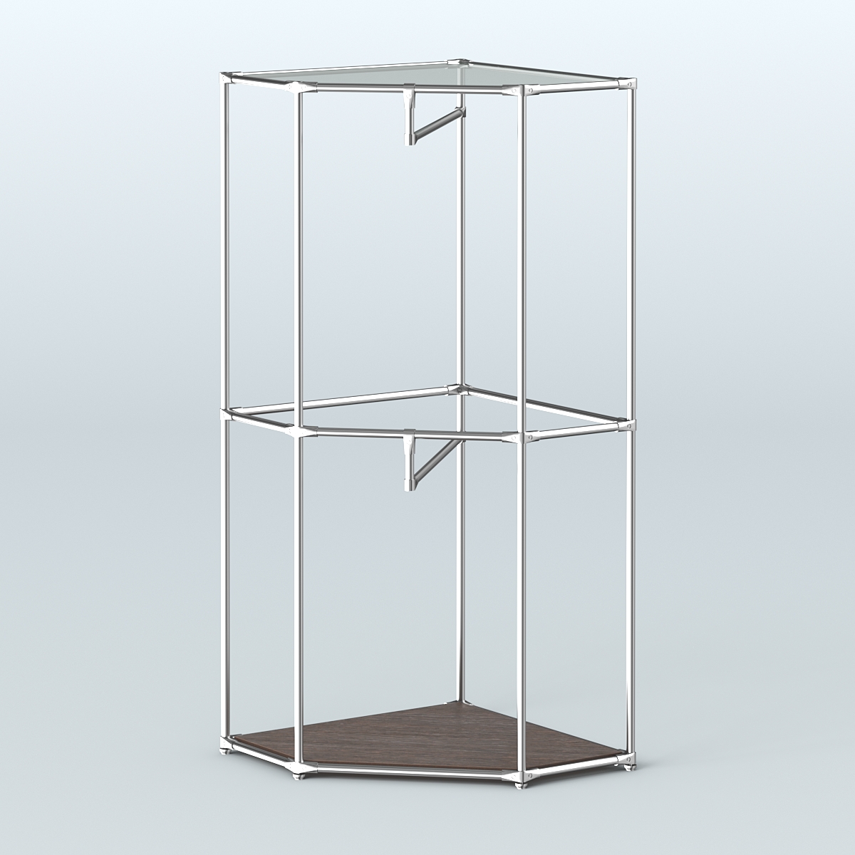 Угловой стеллаж Хром №6 с поручнями Дуб Венге