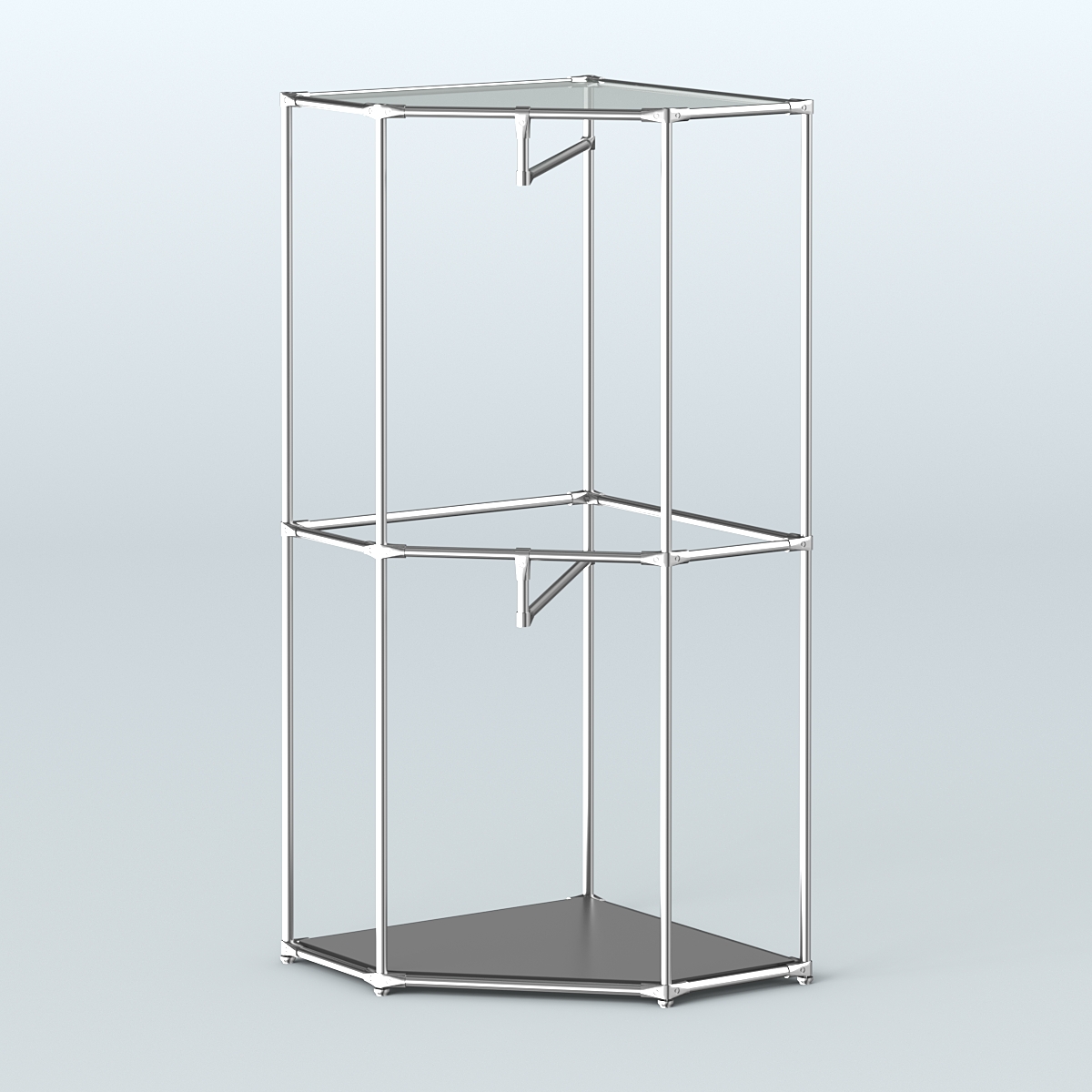 Угловой стеллаж Хром №6 с поручнями Черный