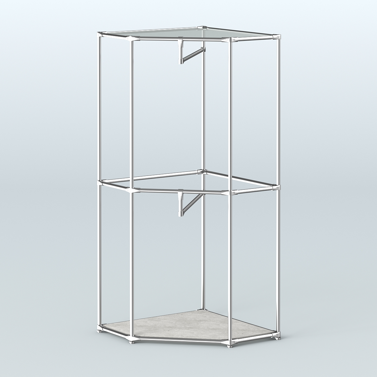 Угловой стеллаж Хром №6 с поручнями Метрополитан Грей