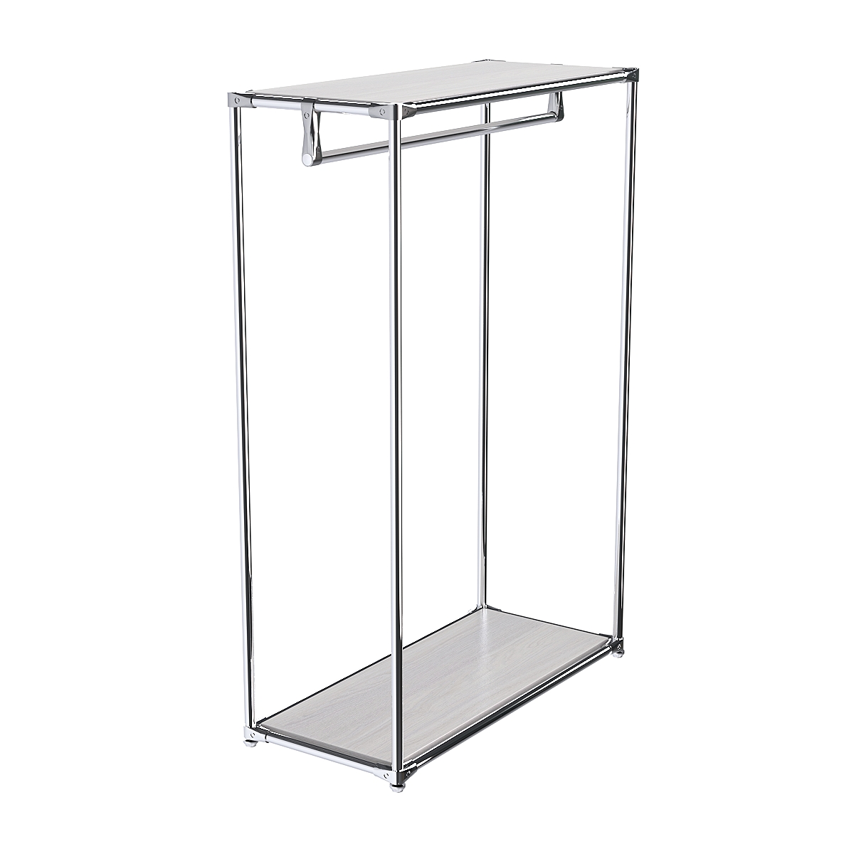 Хромированный стенд-вешало TD-10 №1-3 с полками ДСП 16мм Ясень Анкор светлый - U31104