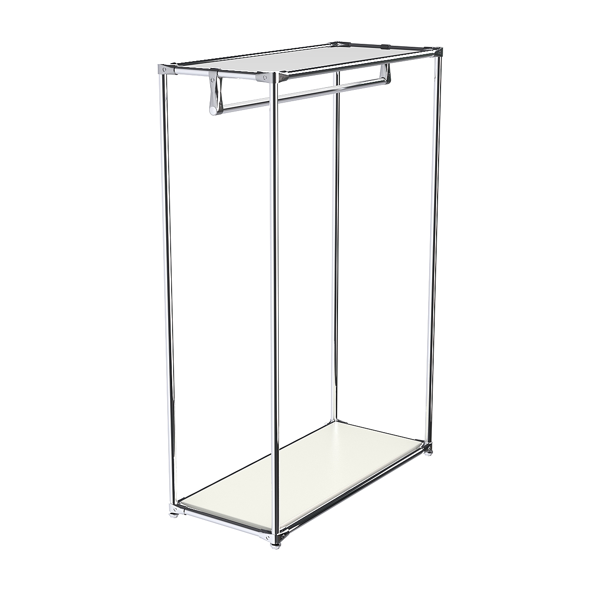 Хромированный стенд-вешало TD-10 №1-4 с полкой Зеркало 4мм Белый