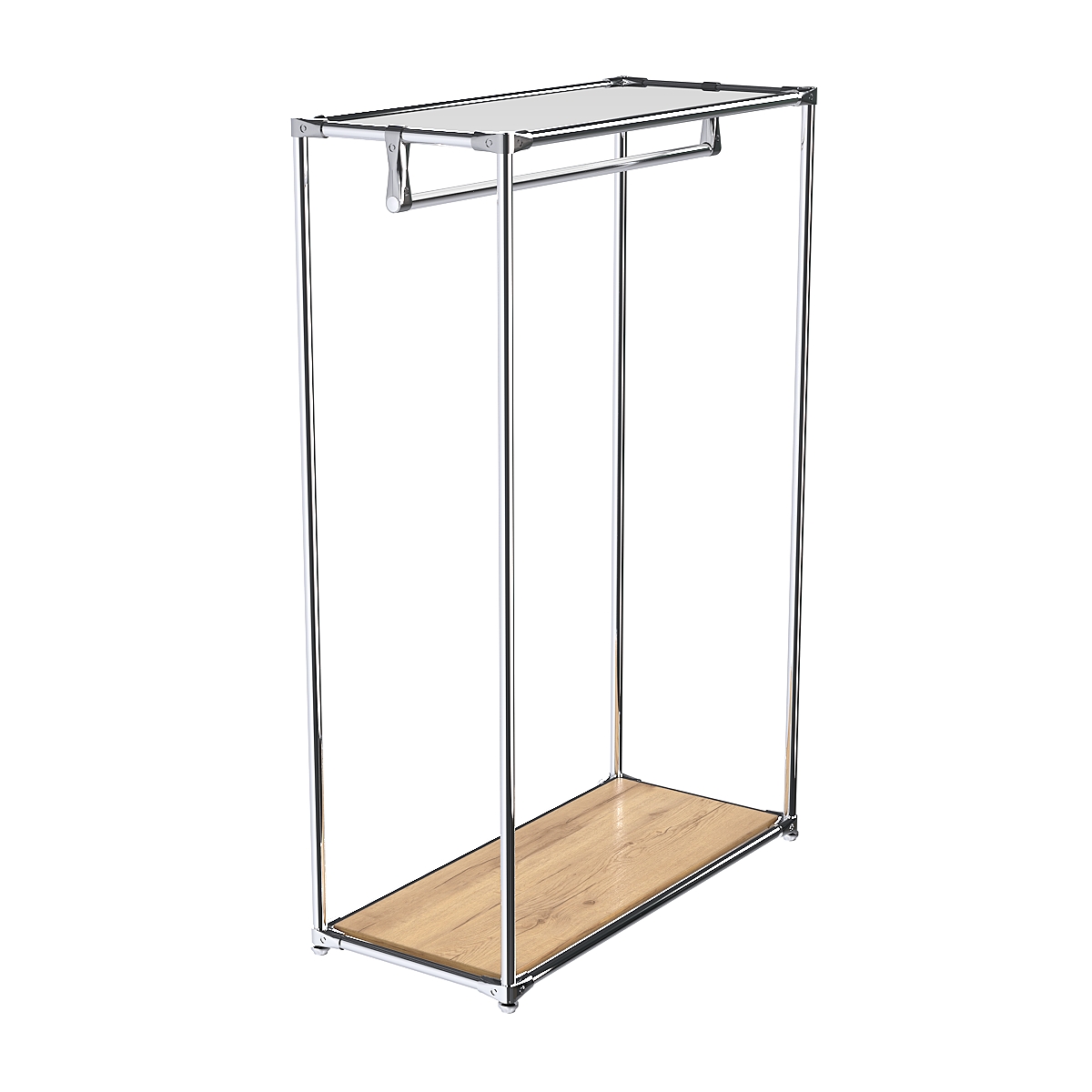 Хромированный стенд-вешало TD-10 №1-4 с полкой Зеркало 4мм Дуб Золотистый