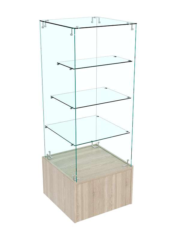 Прилавок со стеклянным каркасом Истра №32 (открытый) Дуб сонома