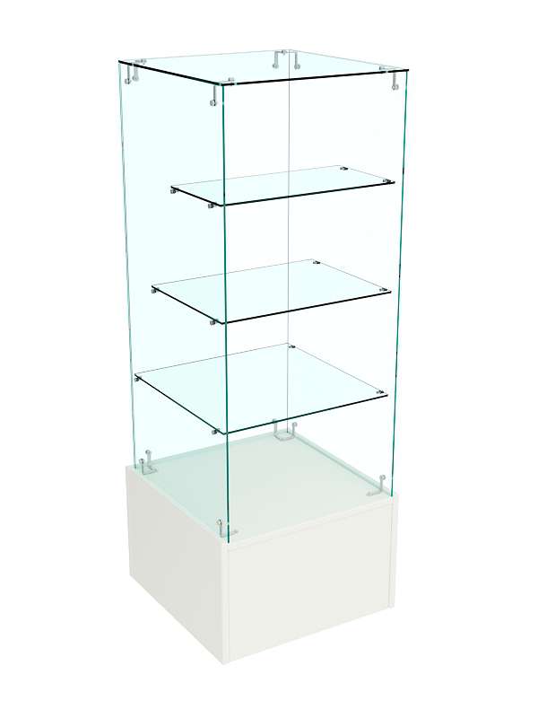 Прилавок со стеклянным каркасом Истра №32 (открытый) Белый
