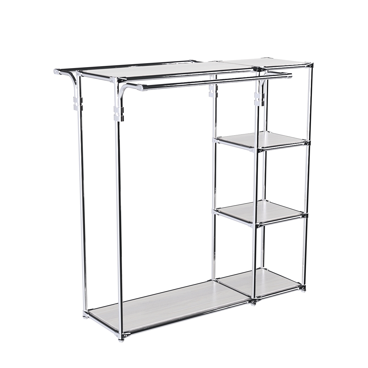 Хромированный стенд-вешало TD-42 №1-3 Хром с полками ДСП 16мм Ясень Анкор светлый - U31104