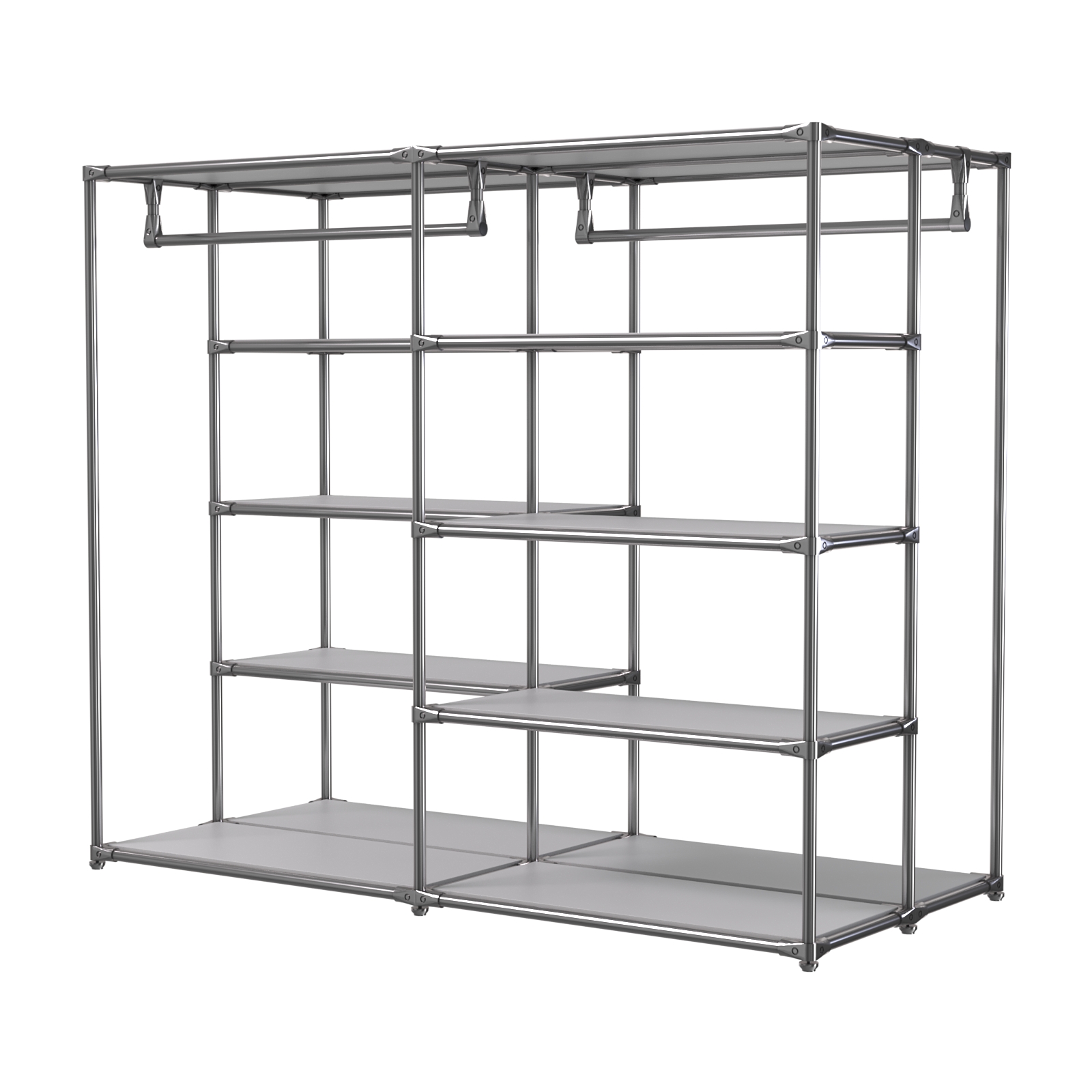 Хромированное вешало ПЛАТФОРМА №1-3 с полками ДСП 16мм Серый