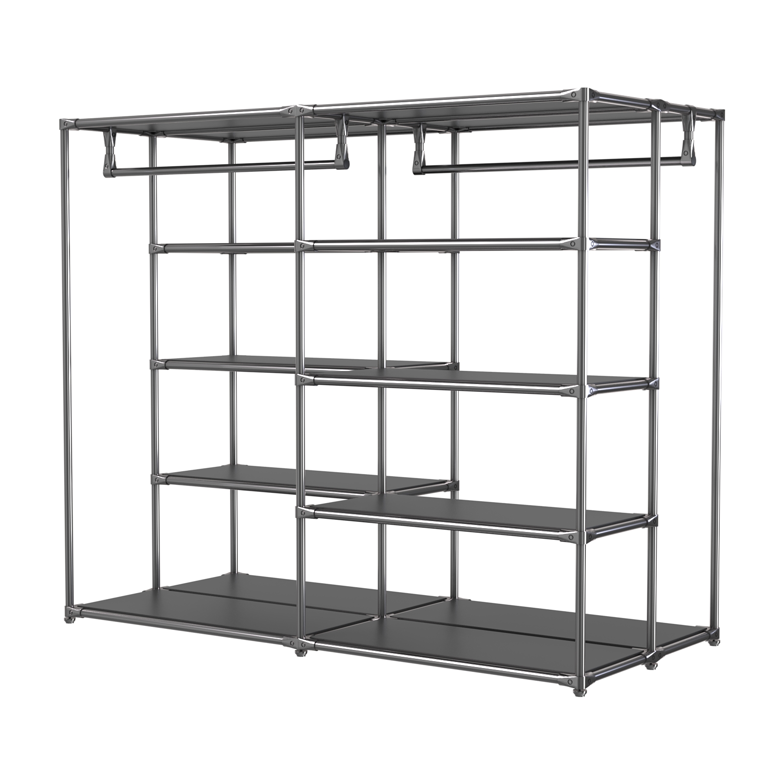 Хромированное вешало ПЛАТФОРМА №1-3 с полками ДСП 16мм Черный