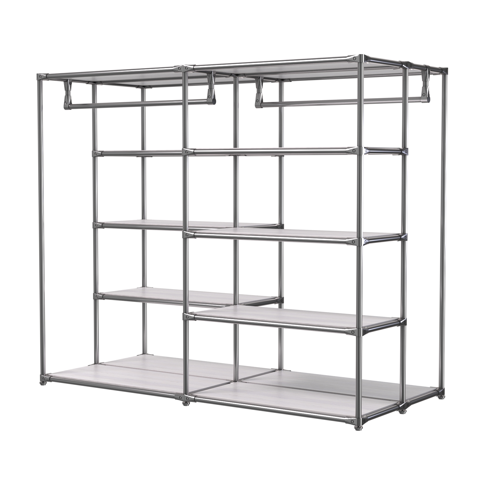 Хромированное вешало ПЛАТФОРМА №1-3 с полками ДСП 16мм Ясень Анкор светлый - U31104