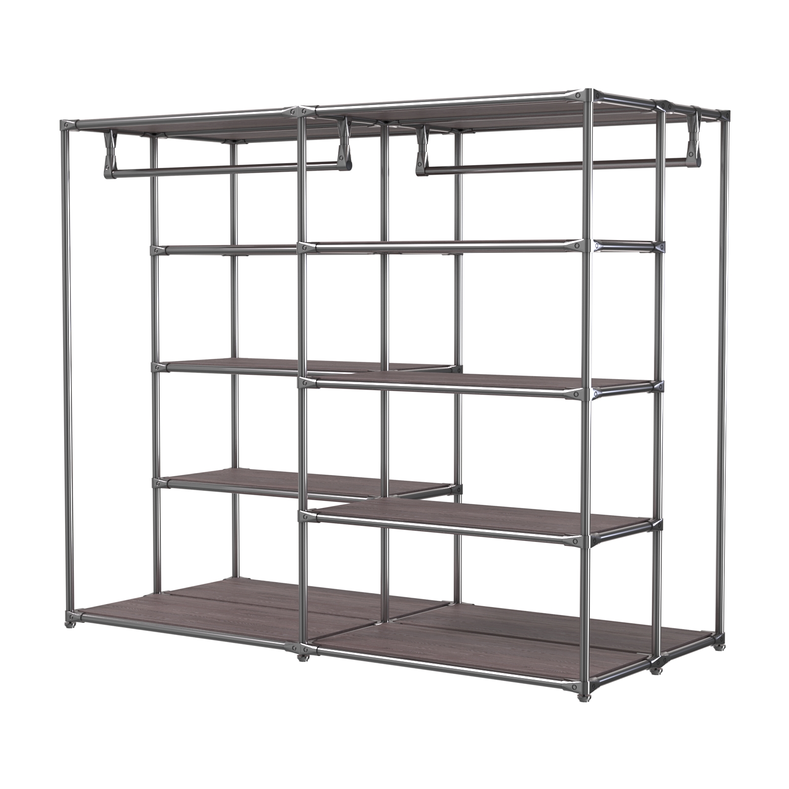 Хромированное вешало ПЛАТФОРМА №1-3 с полками ДСП 16мм Ясень Анкор темный - U31105