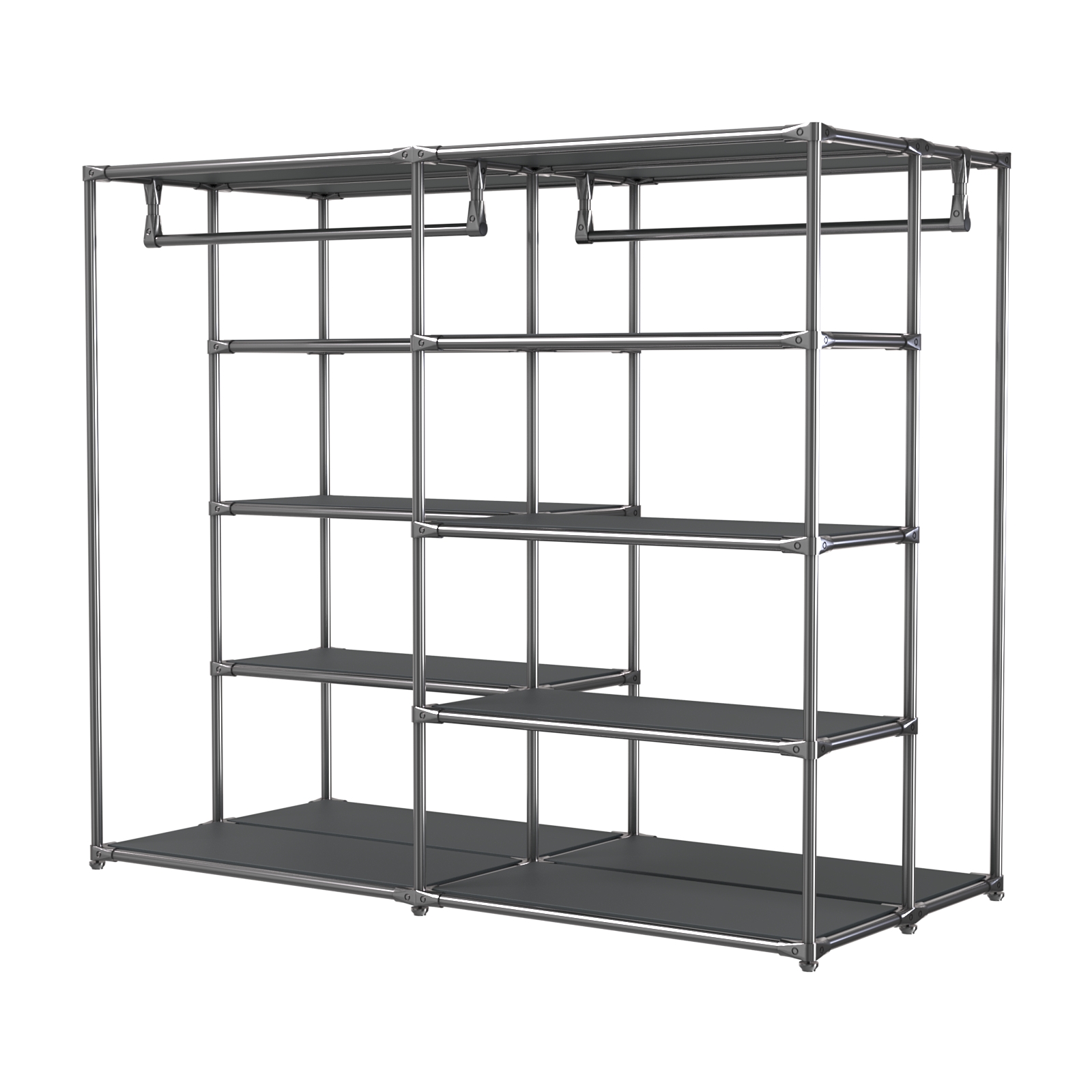 Хромированное вешало ПЛАТФОРМА №1-3 с полками ДСП 16мм Антрацит