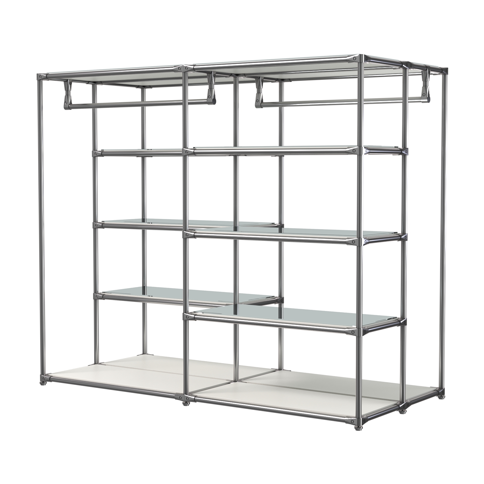 Хромированное вешало ПЛАТФОРМА №1-4 с зеркальными полками 4мм Белый