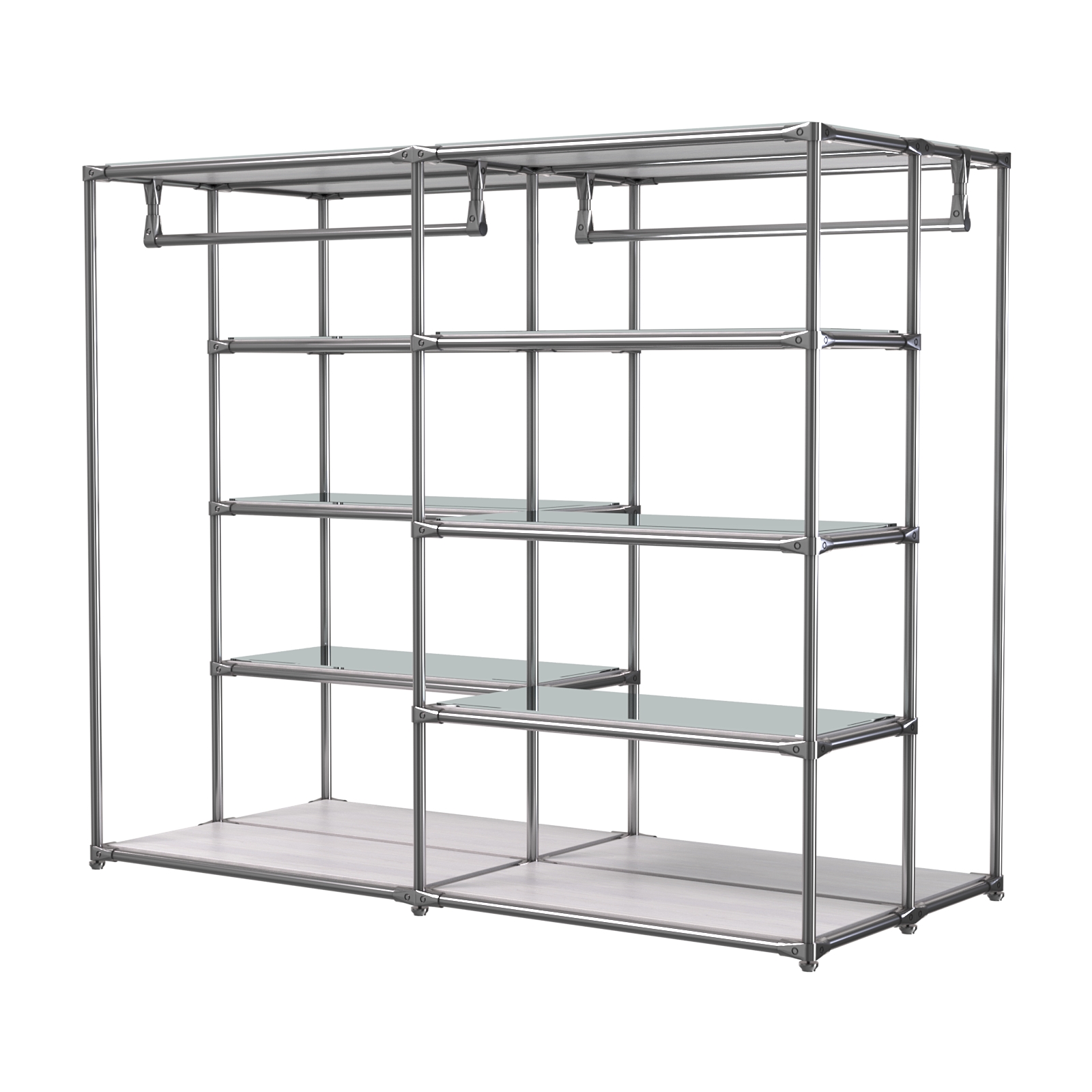 Хромированное вешало ПЛАТФОРМА №1-4 с зеркальными полками 4мм Ясень Анкор светлый - U31104