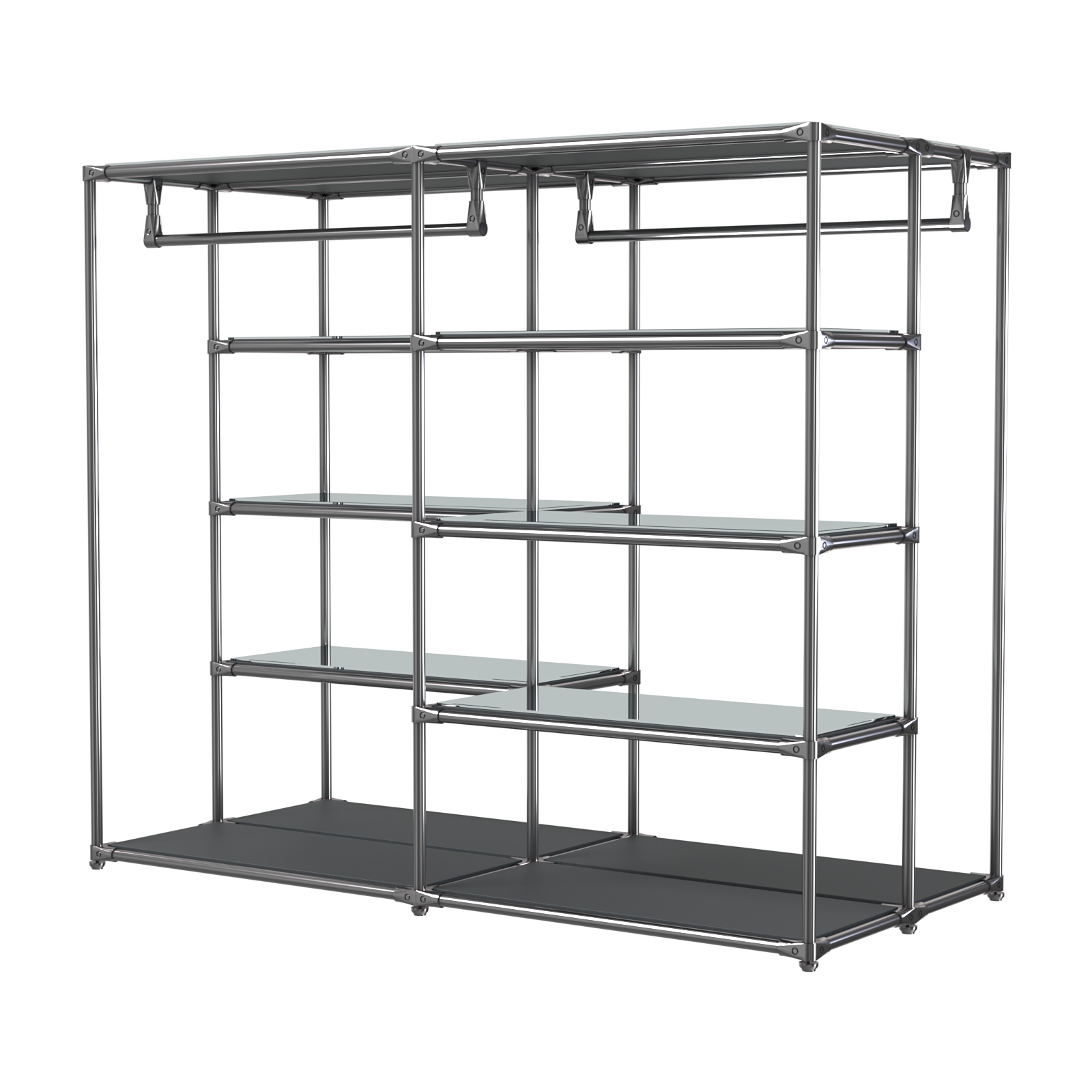 Хромированное вешало ПЛАТФОРМА №1-4 с зеркальными полками 4мм Антрацит