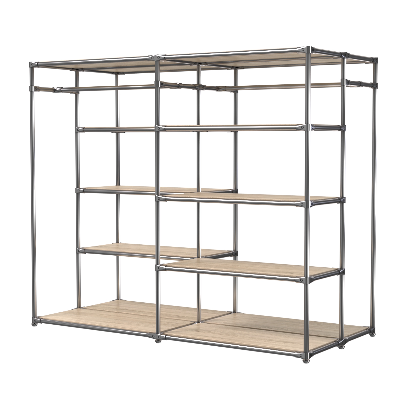 Хромированное вешало ПЛАТФОРМА №2-3 с полками ДСП 16мм Дуб Сонома