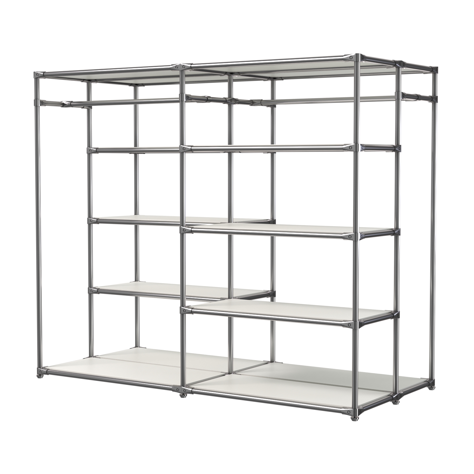 Хромированное вешало ПЛАТФОРМА №2-3 с полками ДСП 16мм Белый