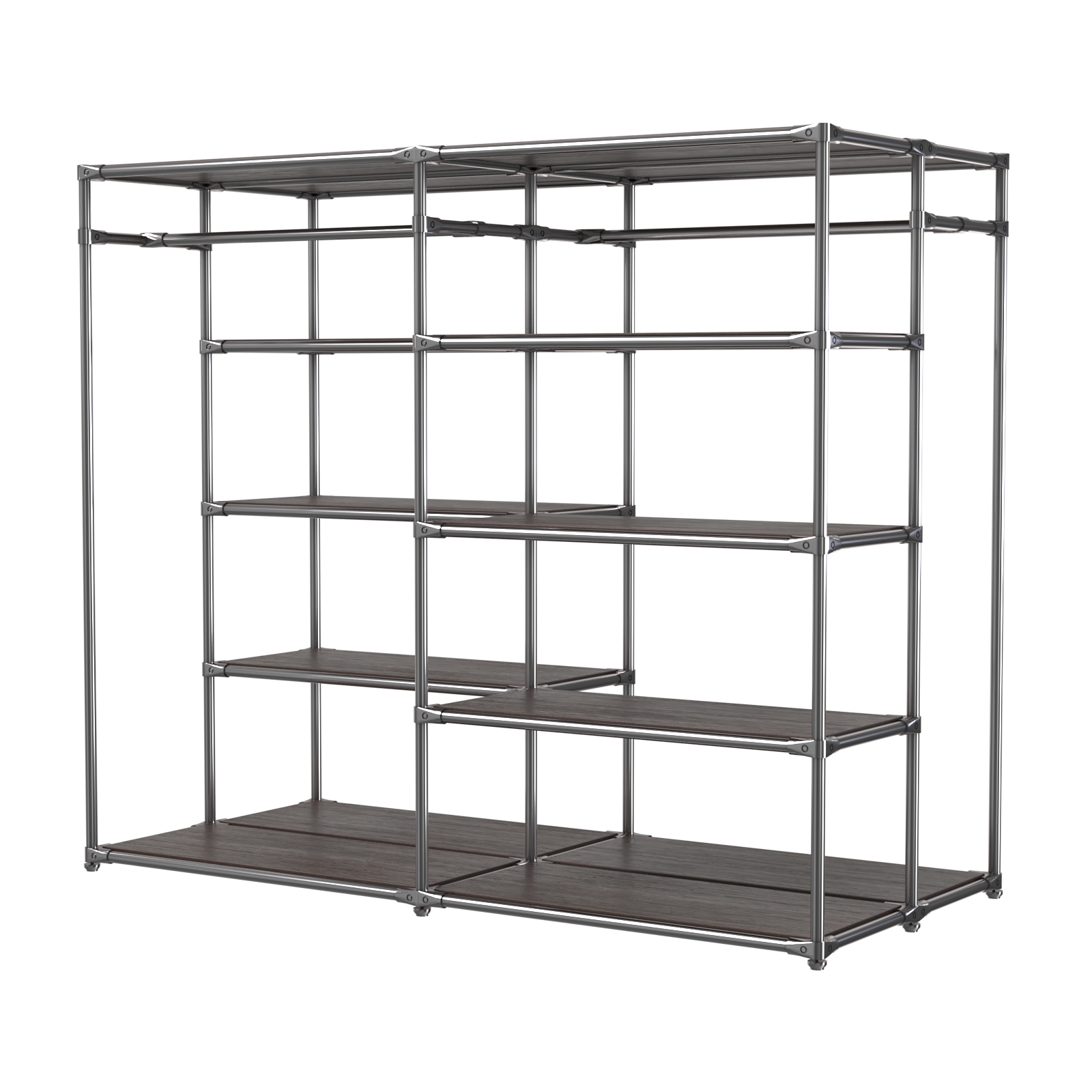 Хромированное вешало ПЛАТФОРМА №2-3 с полками ДСП 16мм Дуб Венге