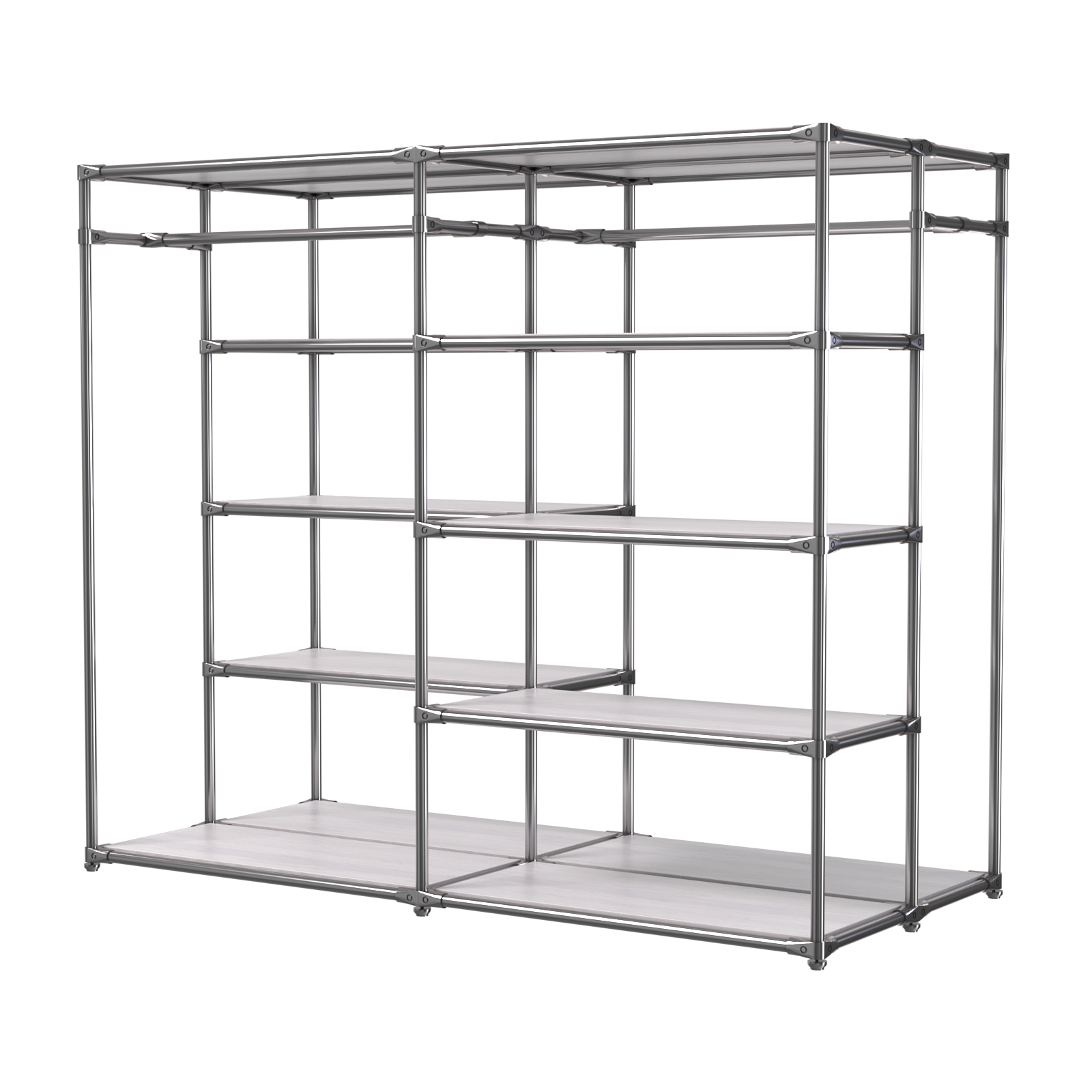 Хромированное вешало ПЛАТФОРМА №2-3 с полками ДСП 16мм Ясень Анкор светлый - U31104