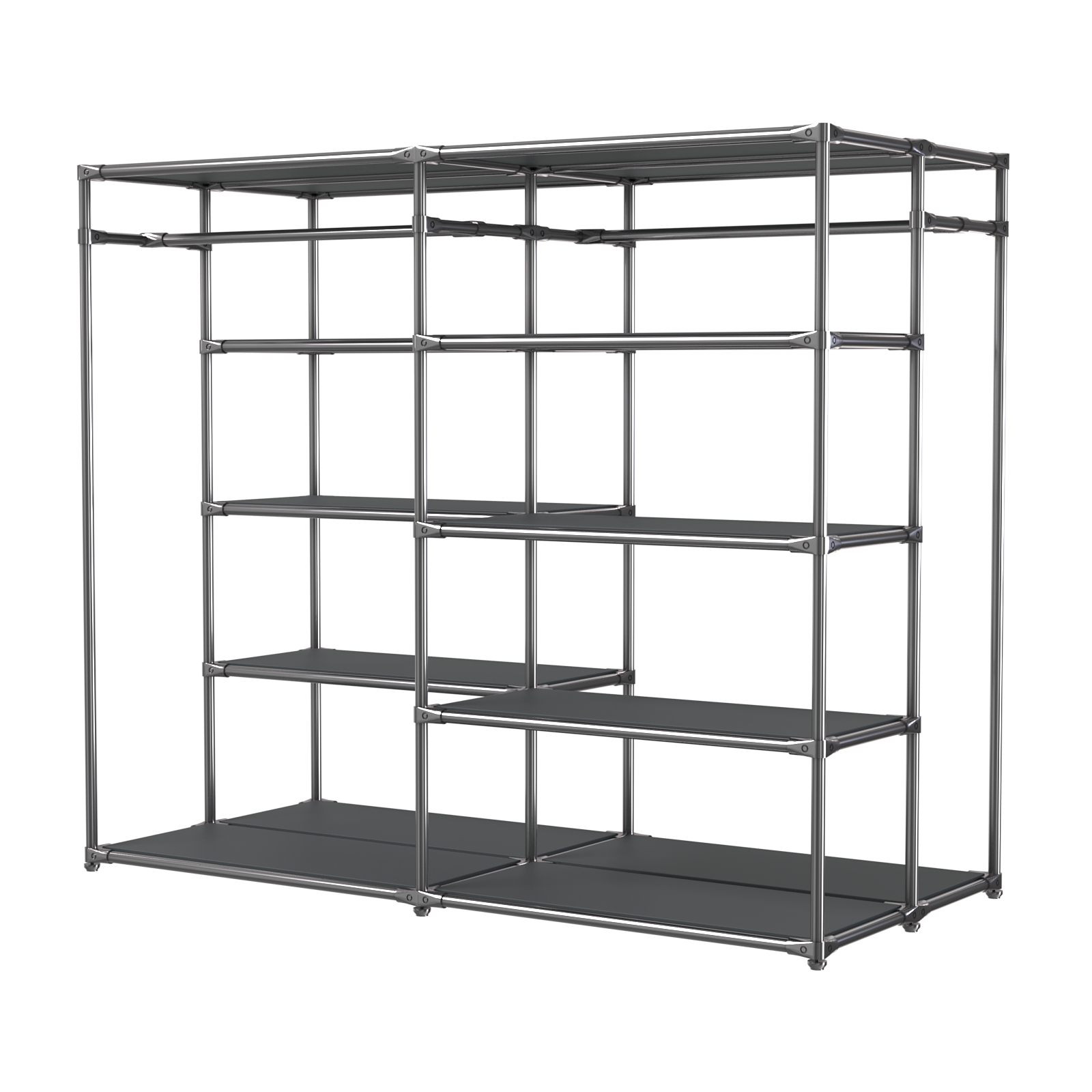 Хромированное вешало ПЛАТФОРМА №2-3 с полками ДСП 16мм Антрацит