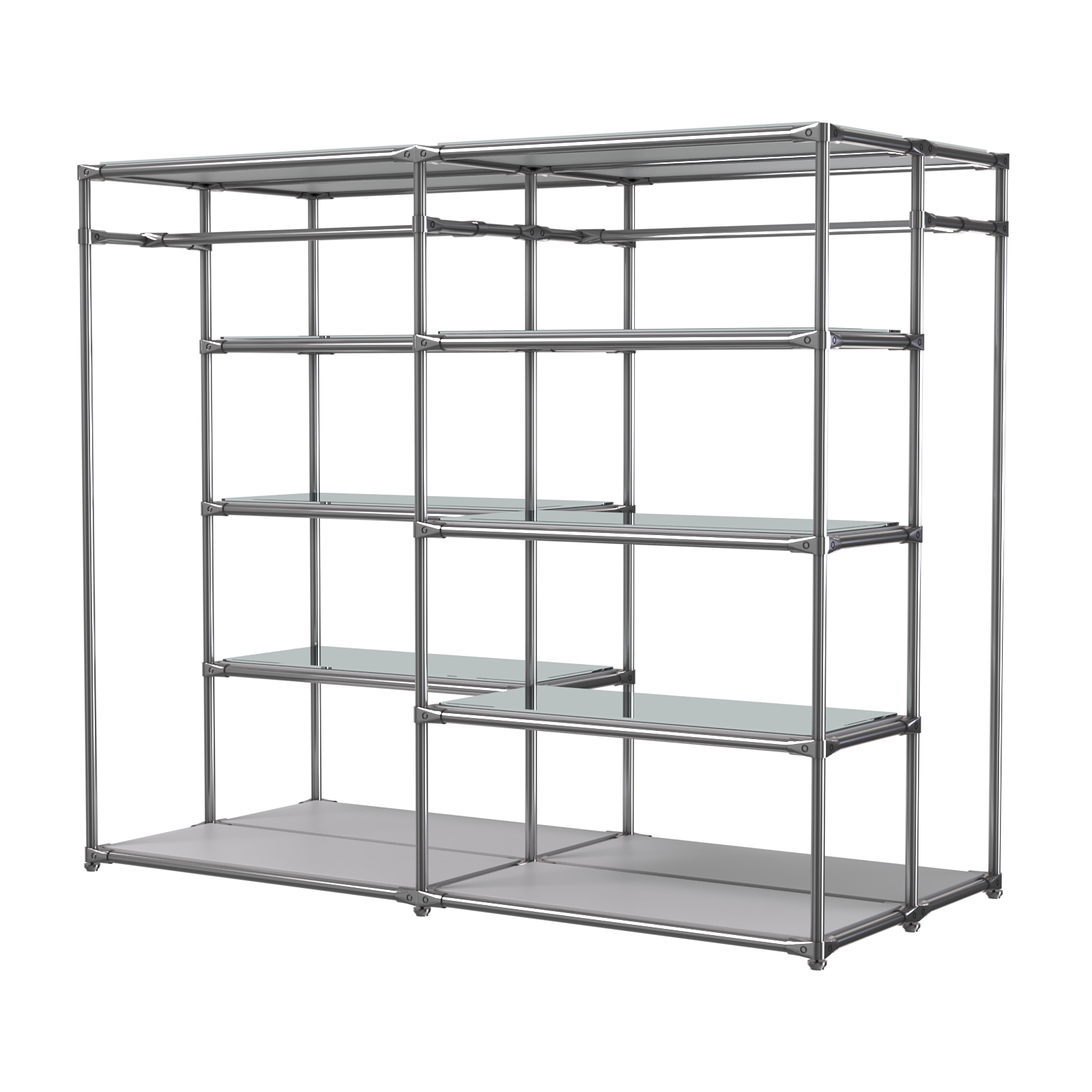 Хромированное вешало ПЛАТФОРМА №2-4 с зеркальными полками 4мм Серый