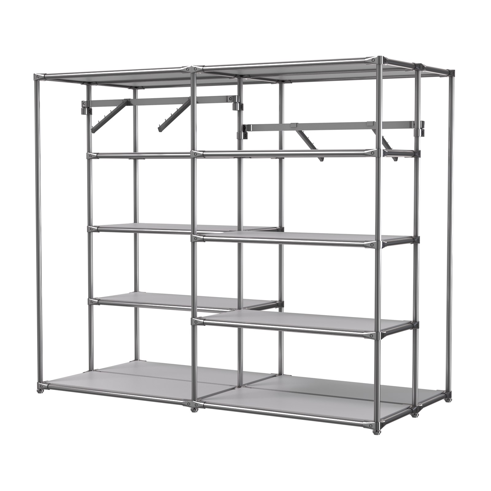 Хромированное вешало ПЛАТФОРМА №3-3 с полками ДСП 16мм Серый