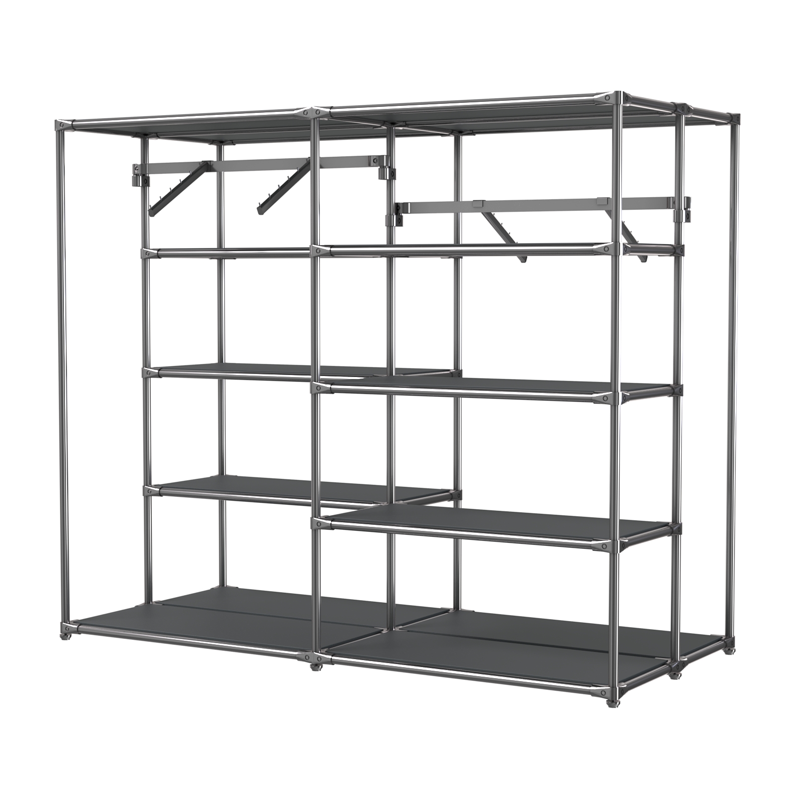 Хромированное вешало ПЛАТФОРМА №3-3 с полками ДСП 16мм Антрацит