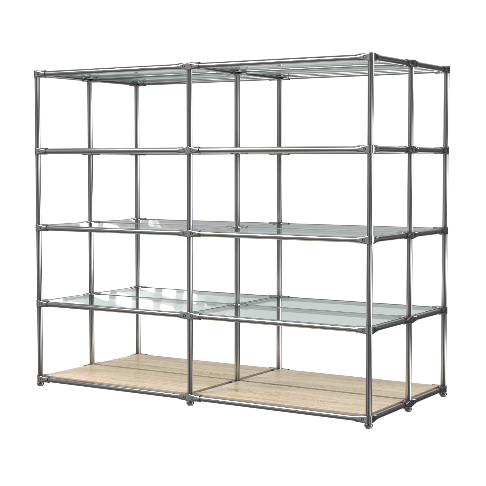 Хромированное вешало ПЛАТФОРМА №4-1 с полками стекло 6мм Дуб Сонома