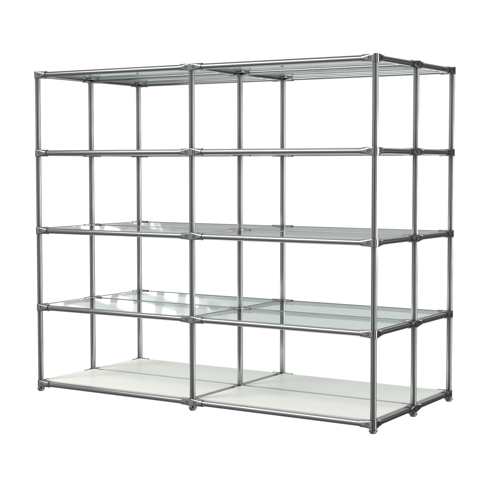 Хромированное вешало ПЛАТФОРМА №4-1 с полками стекло 6мм Белый