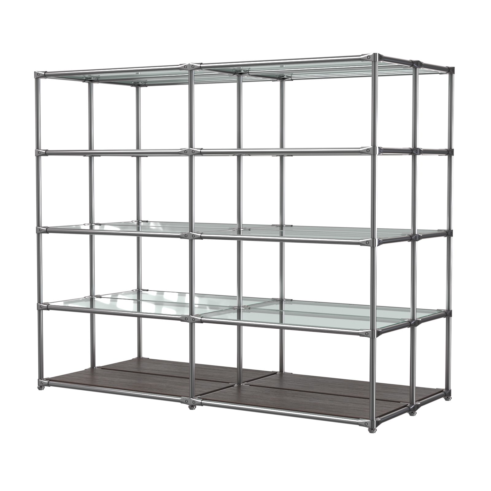 Хромированное вешало ПЛАТФОРМА №4-1 с полками стекло 6мм Дуб Венге