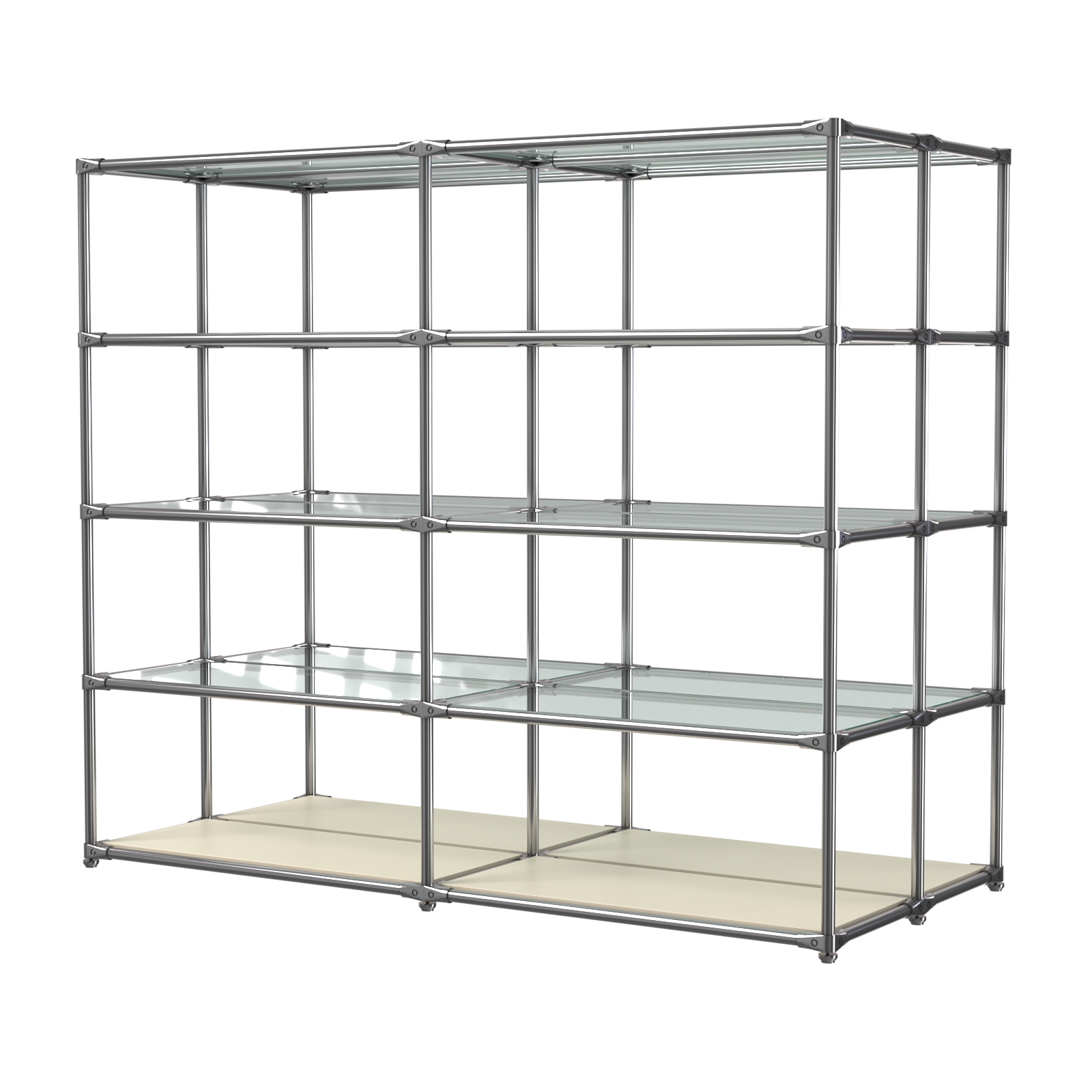 Хромированное вешало ПЛАТФОРМА №4-1 с полками стекло 6мм Крем Вайс