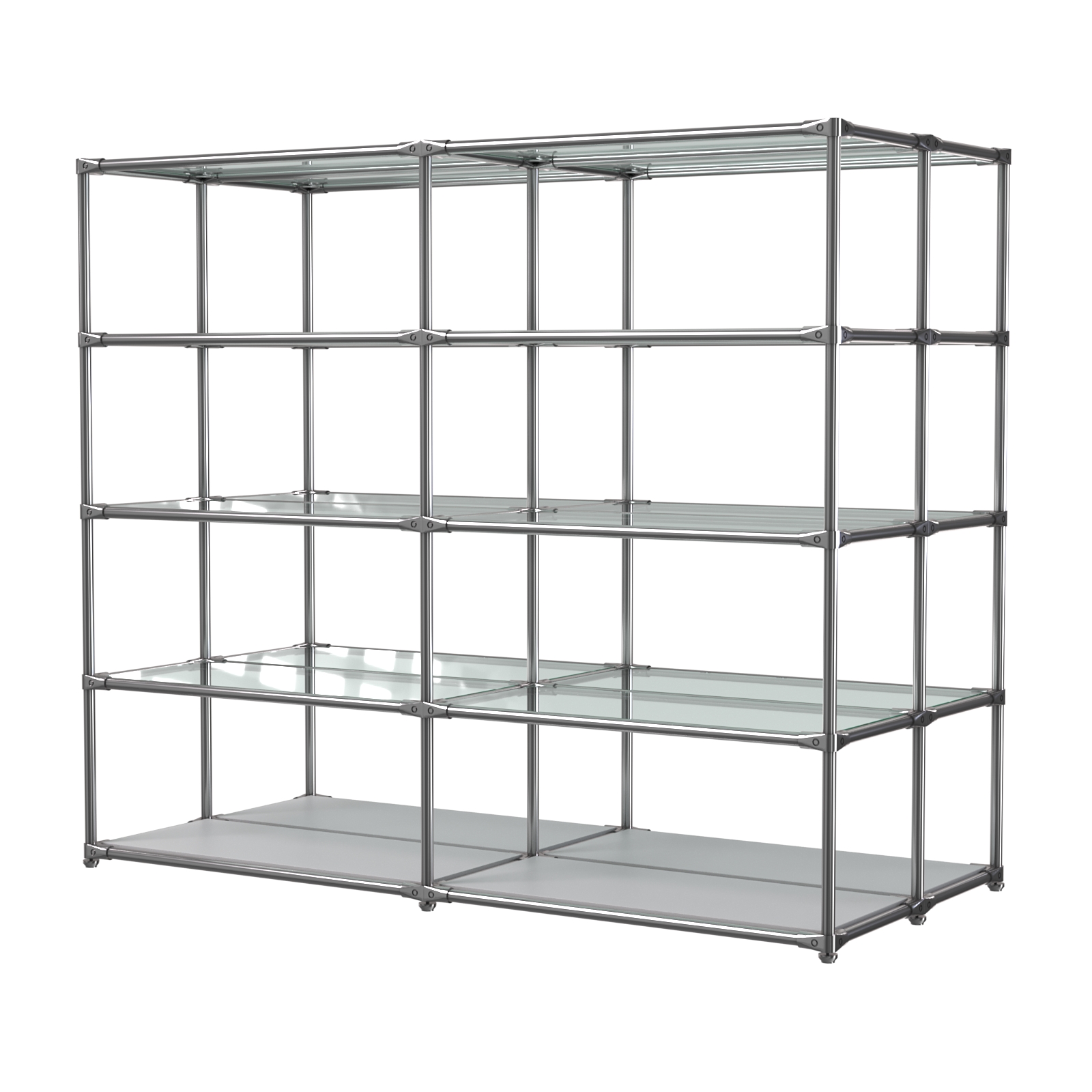 Хромированное вешало ПЛАТФОРМА №4-1 с полками стекло 6мм Серый