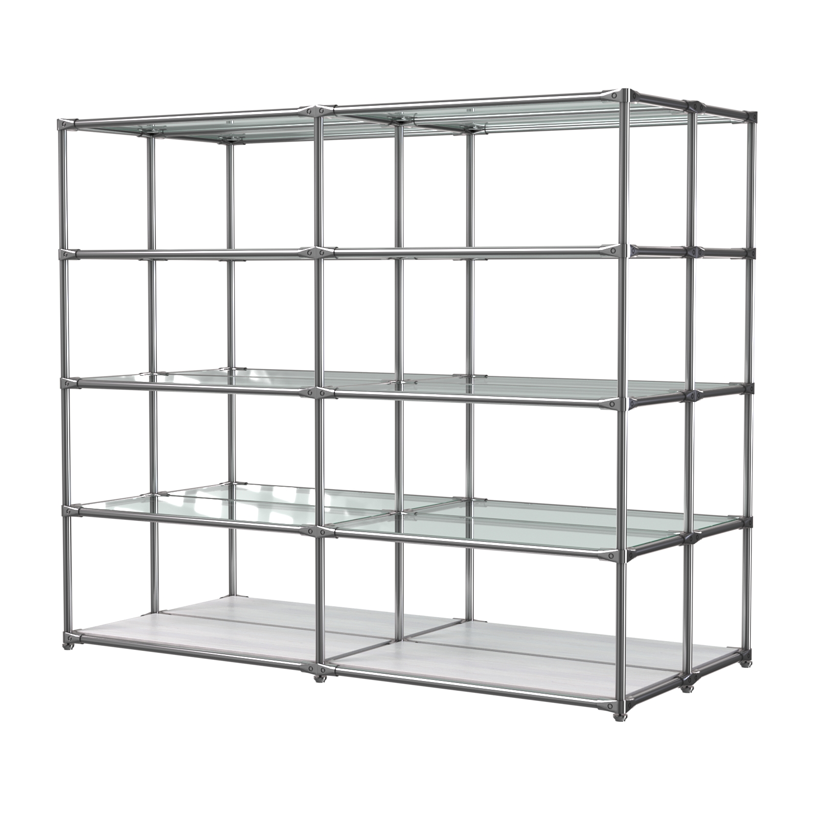 Хромированное вешало ПЛАТФОРМА №4-1 с полками стекло 6мм Ясень Анкор светлый - U31104