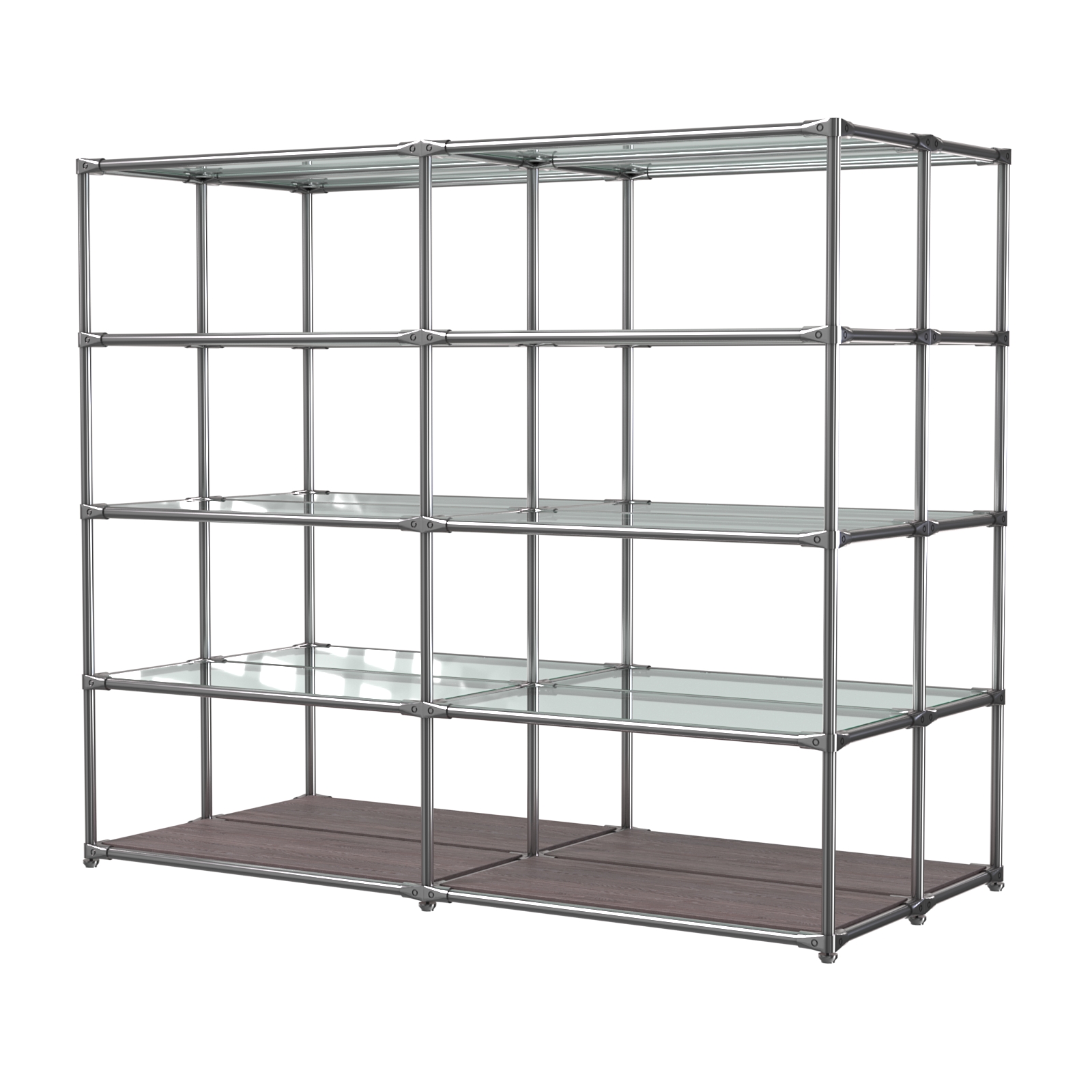 Хромированное вешало ПЛАТФОРМА №4-1 с полками стекло 6мм Ясень Анкор темный - U31105