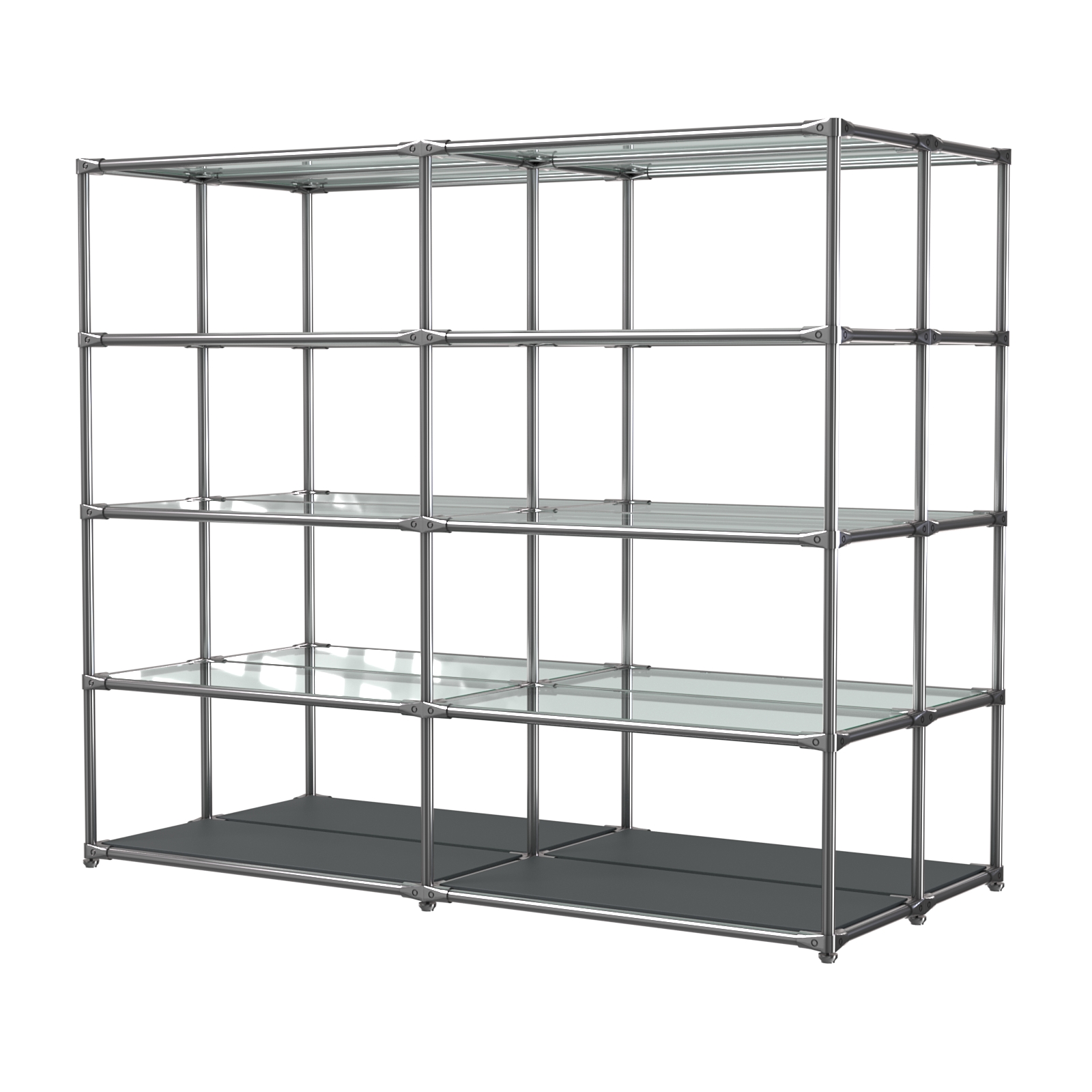 Хромированное вешало ПЛАТФОРМА №4-1 с полками стекло 6мм Антрацит