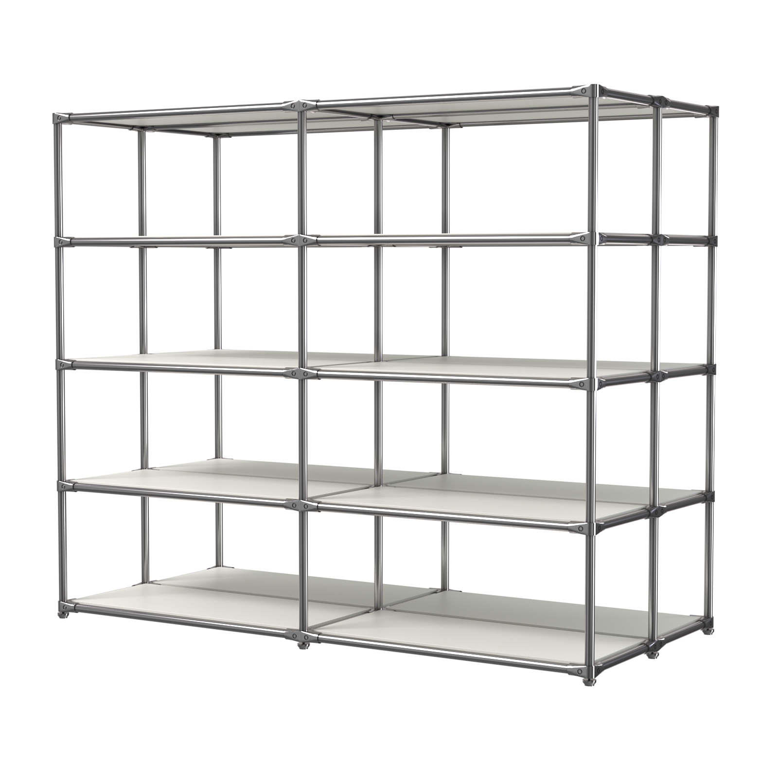 Хромированное вешало ПЛАТФОРМА №4-3 с полками ДСП 16мм Белый